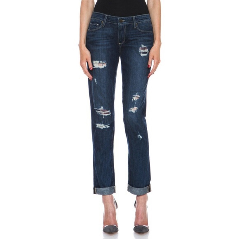 PAIGE Jimmy Jimmy Skinny Distressed Boyfriend Jeans in Riot